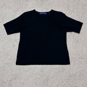 Karen Scott Navy Knit Top